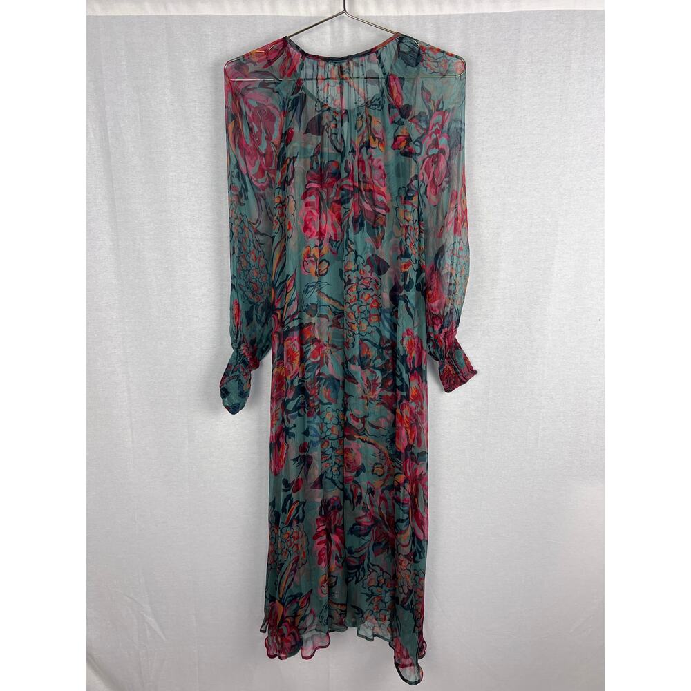 Sundance Dress Janella Midi Sheer Floral Boho Western Country Sundress Feminine - Picture 7 of 9